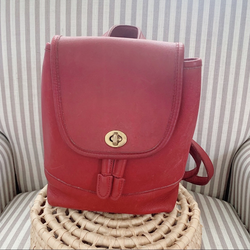 Vintage Coach 9960 Red Backpack Daypack Purse